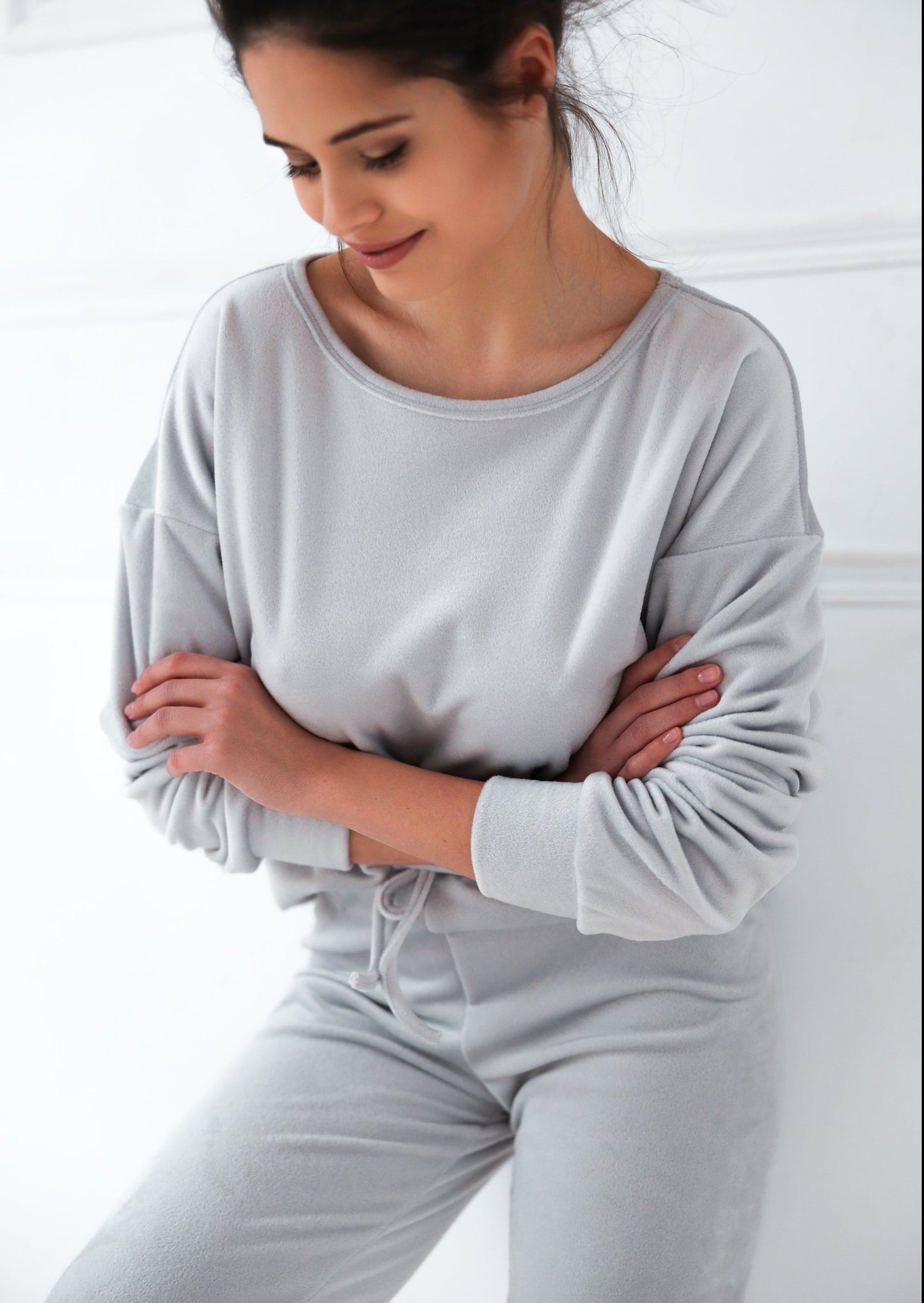 SILVER- Ultra-soft Angora fleece pajamas