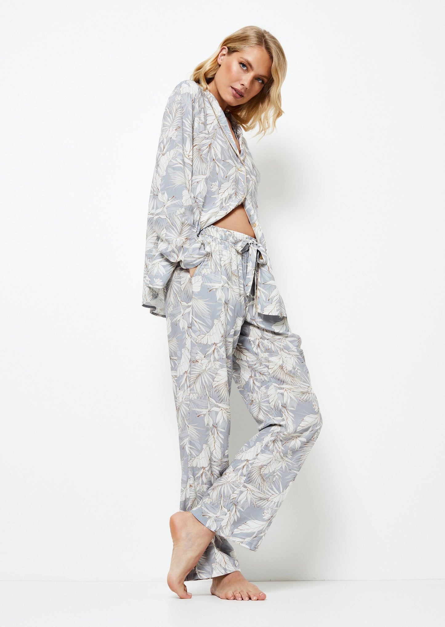 ADORIA - Pyjama chemise & pantalon en viscose