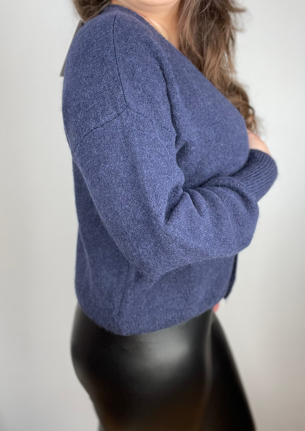 BLUE cardigan in Baby alpaca