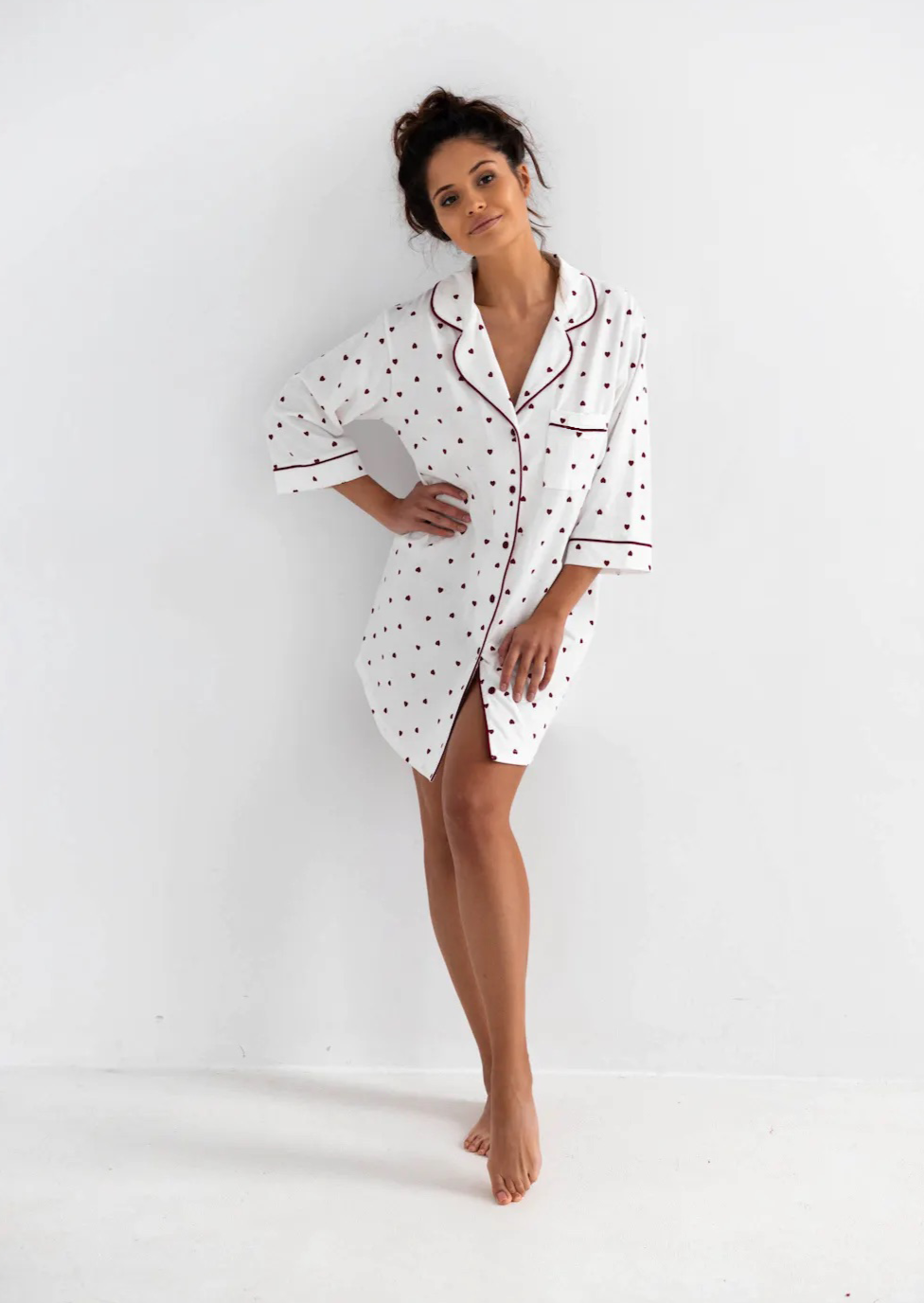 chemise de nuit, chemise de nuit femme, chemise de nuit coton, chemise de nuit femme coton