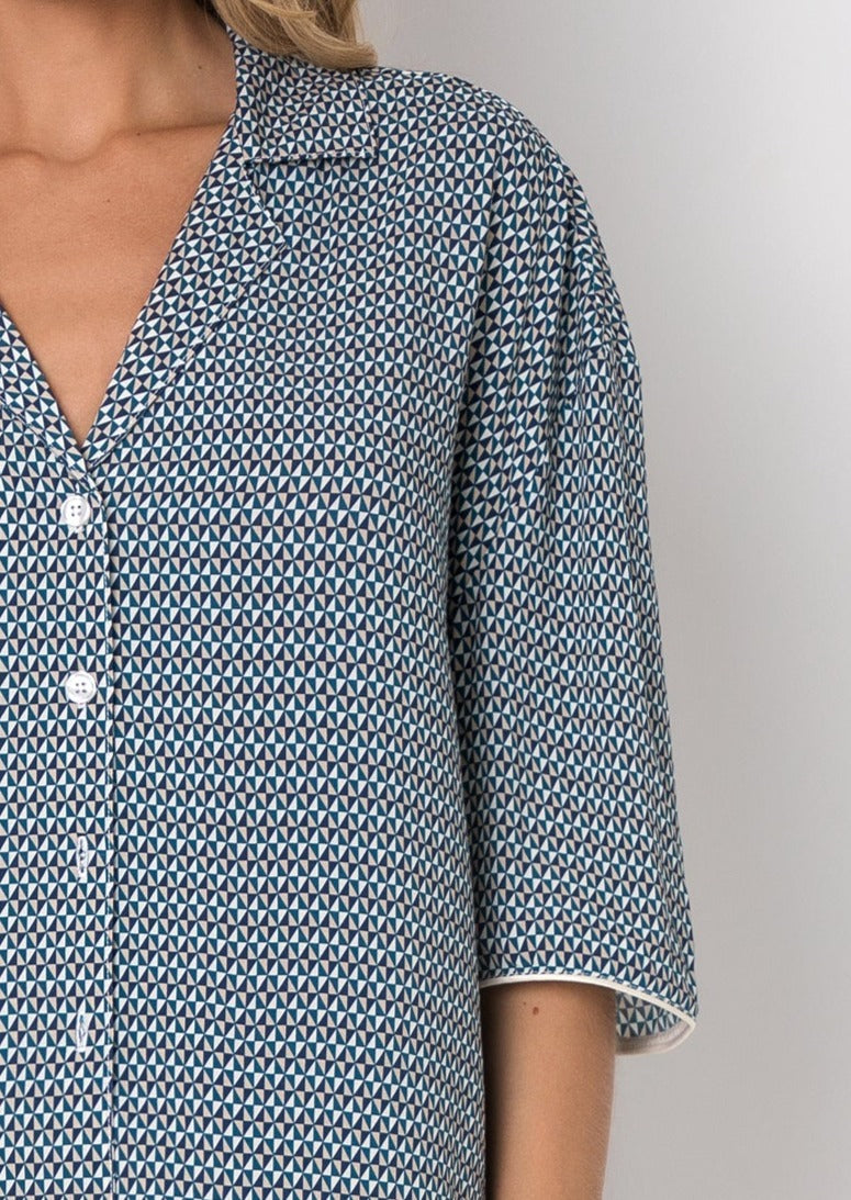 BERTHA - Pyjama short à imprimé géométrique en viscose